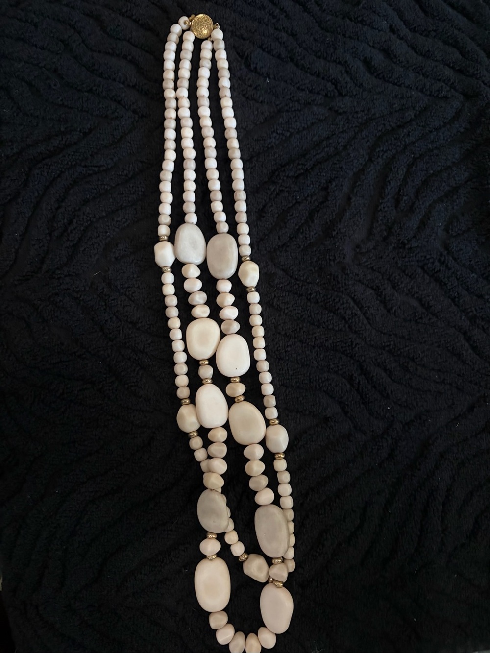(11) Elegant Cream Multi-Strand Beaded Necklace - Women's Jewelry